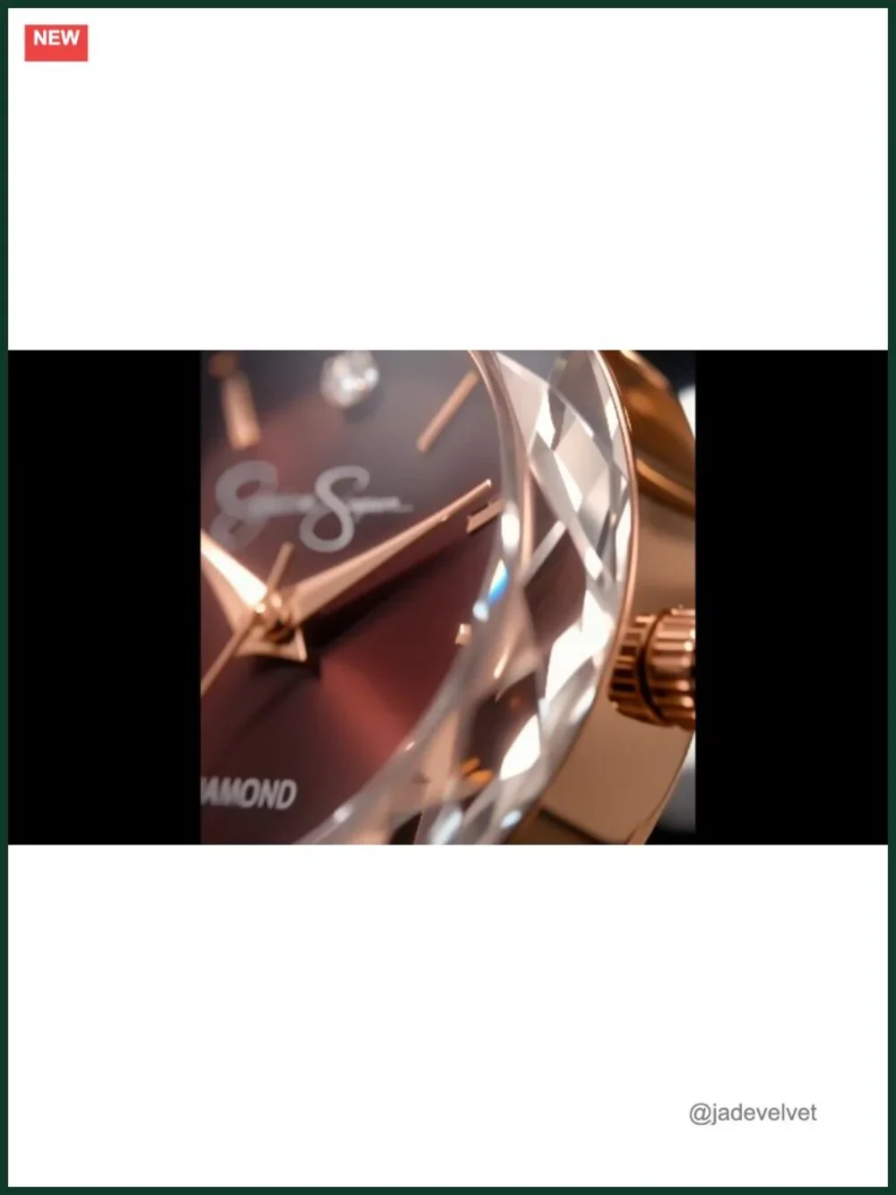 Womens Dress Watch Quartz Vegan Leather Band Crystal Diamond Face